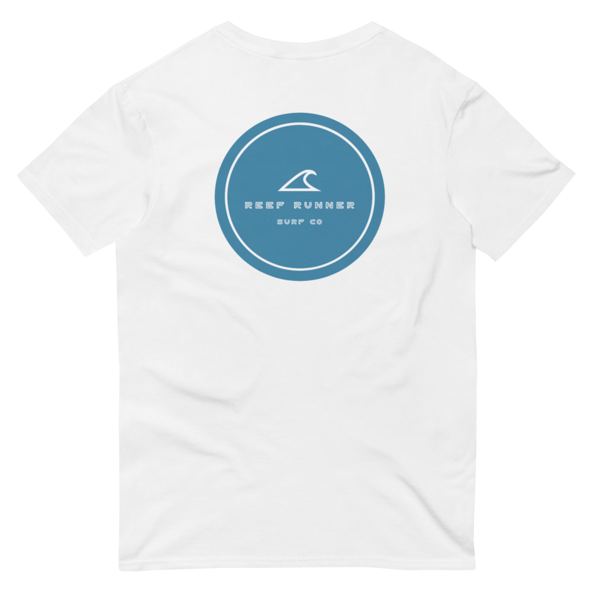 Short-Sleeve T-Shirt blue logo – Reef Runner surf co Short-Sleeve T-Shirt blue logo – Reef Runner surf co